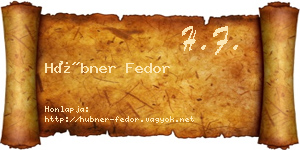 Hübner Fedor névjegykártya
